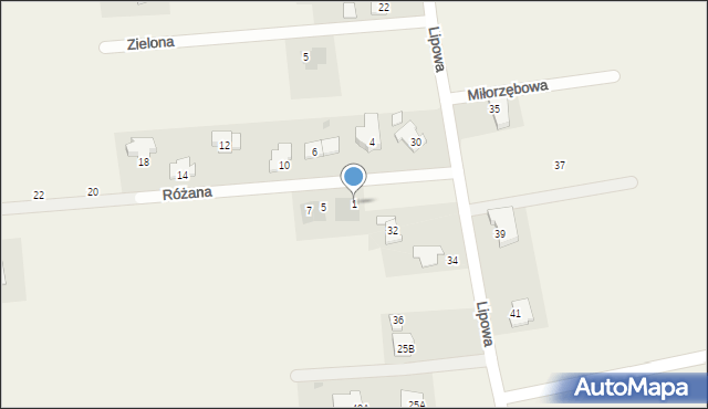 Kalinówka, Różana, 1, mapa Kalinówka