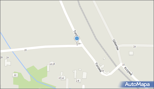 Kalisz, Rodowa, 1, mapa Kalisza