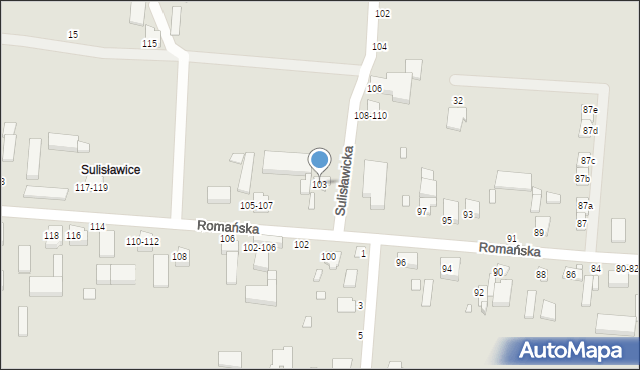 Kalisz, Romańska, 103, mapa Kalisza