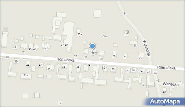 Kalisz, Romańska, 31, mapa Kalisza