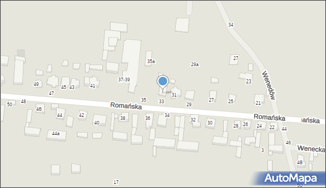 Kalisz, Romańska, 33-35, mapa Kalisza