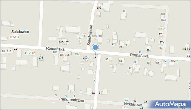 Kalisz, Romańska, 98, mapa Kalisza