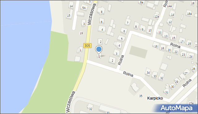 Karpicko, Rolna, 1, mapa Karpicko
