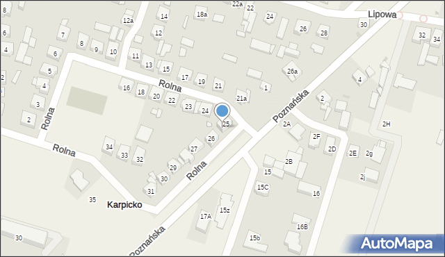 Karpicko, Rolna, 25a, mapa Karpicko