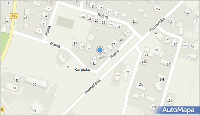 Karpicko, Rolna, 30, mapa Karpicko