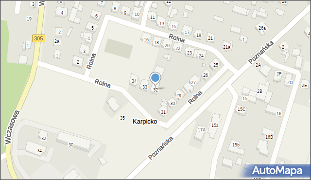 Karpicko, Rolna, 32, mapa Karpicko