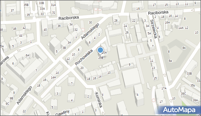 Katowice, Rochowiaka Stanisława, 20B, mapa Katowic