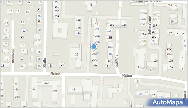 Katowice, Rolna, 20B, mapa Katowic