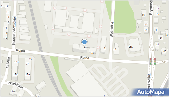 Katowice, Rolna, 7, mapa Katowic