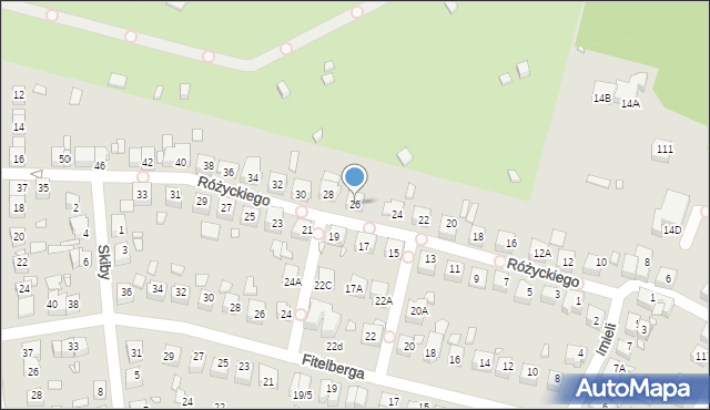 Katowice, Różyckiego Ludomira, 26, mapa Katowic
