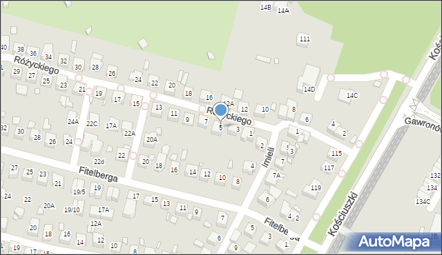 Katowice, Różyckiego Ludomira, 5, mapa Katowic