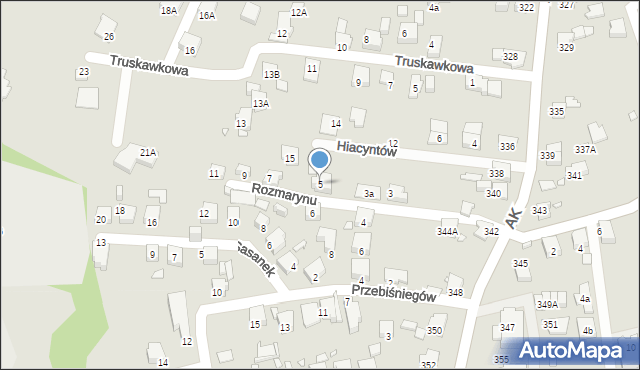 Katowice, Rozmarynu, 5, mapa Katowic