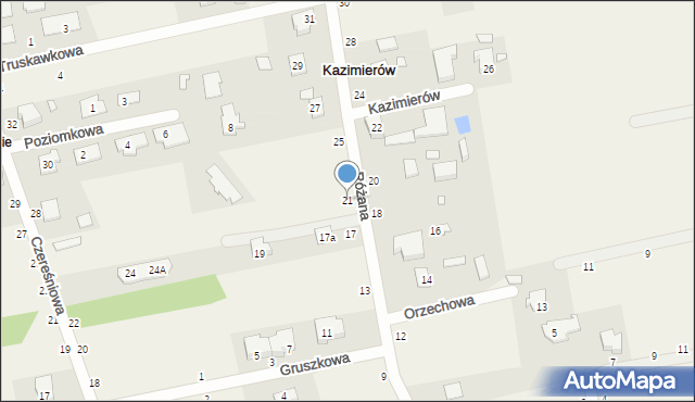 Kazimierów, Różana, 21, mapa Kazimierów