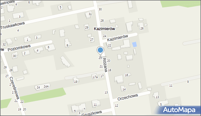 Kazimierów, Różana, 23, mapa Kazimierów