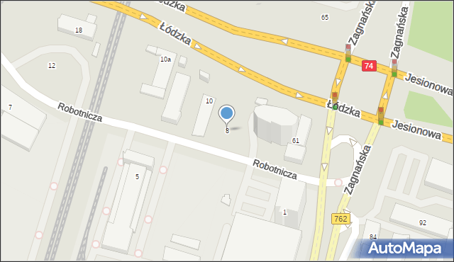 Kielce, Robotnicza, 8, mapa Kielc