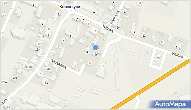 Kobierzyce, Robotnicza, 3b, mapa Kobierzyce