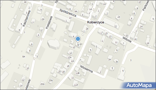 Kobierzyce, Robotnicza, 8, mapa Kobierzyce