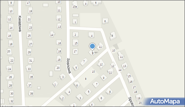Kokoszkowy, Różana, 9, mapa Kokoszkowy