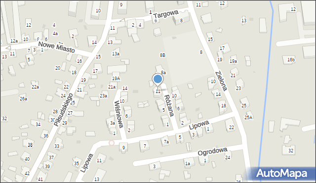 Kolbuszowa, Różana, 11, mapa Kolbuszowa