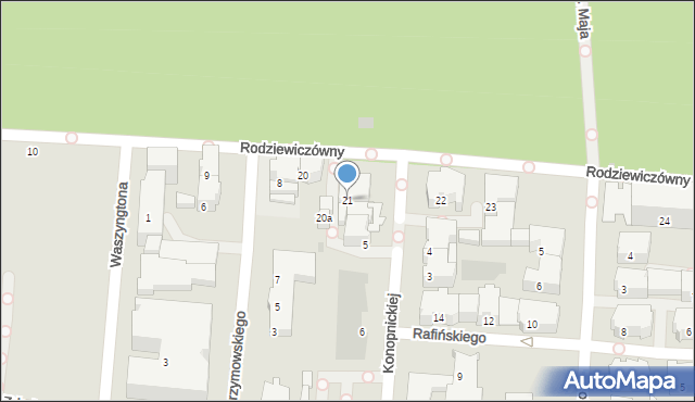 Kołobrzeg, Rodziewiczówny Marii, 21, mapa Kołobrzegu
