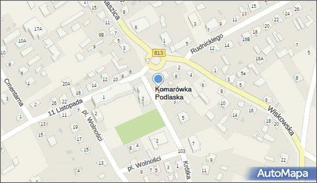 Komarówka Podlaska, Rondo św. Wawrzyńca, 1, mapa Komarówka Podlaska