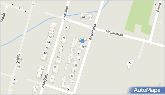 Końskie, Robotnicza, 28, mapa Końskie