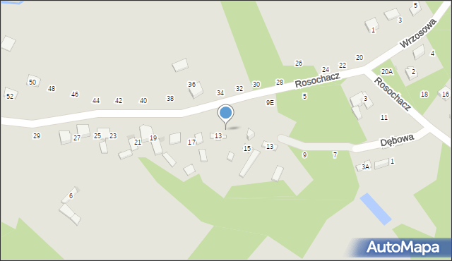 Koziegłowy, Rosochacz, 13a, mapa Koziegłowy