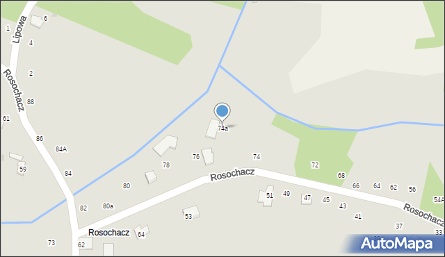 Koziegłowy, Rosochacz, 74a, mapa Koziegłowy