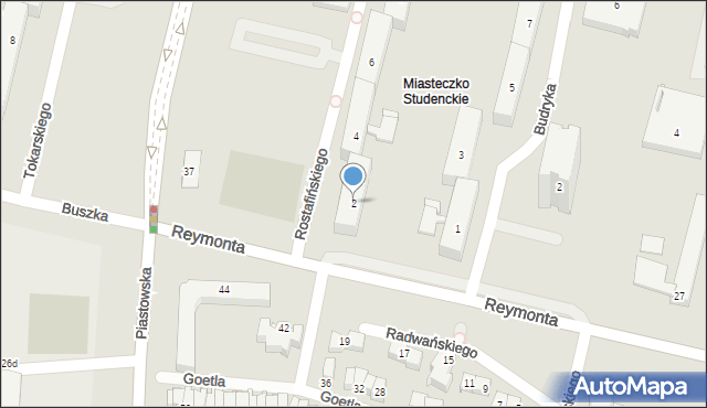 Kraków, Rostafińskiego Józefa, 2, mapa Krakowa