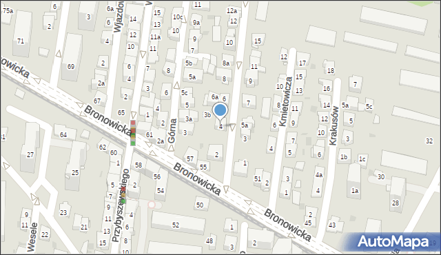 Kraków, Rodakowskiego Henryka, 4, mapa Krakowa