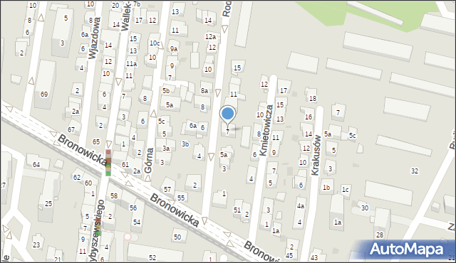 Kraków, Rodakowskiego Henryka, 7, mapa Krakowa