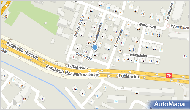 Kraków, Rokitniańska, 11, mapa Krakowa