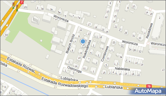 Kraków, Rokitniańska, 6a, mapa Krakowa