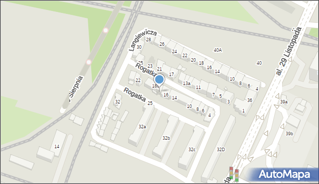 Kraków, Rogatka, 18, mapa Krakowa