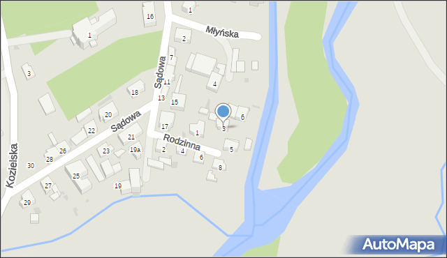 Krapkowice, Rodzinna, 3, mapa Krapkowice