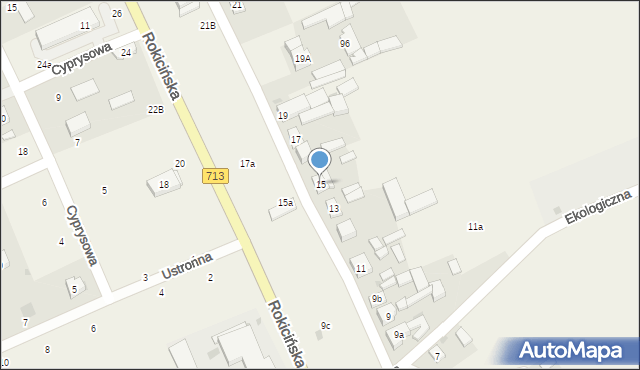 Kraszew, Rokicińska, 15, mapa Kraszew