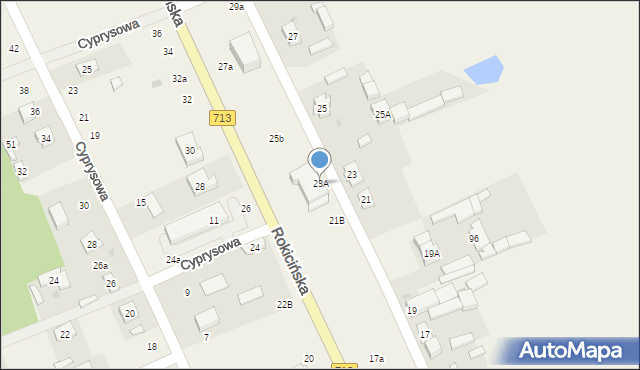 Kraszew, Rokicińska, 23A, mapa Kraszew