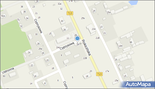 Kraszew, Rokicińska, 24, mapa Kraszew