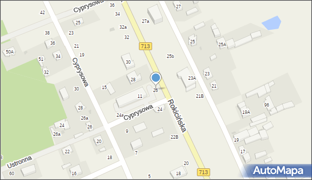 Kraszew, Rokicińska, 26, mapa Kraszew