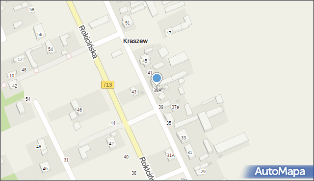 Kraszew, Rokicińska, 39A, mapa Kraszew