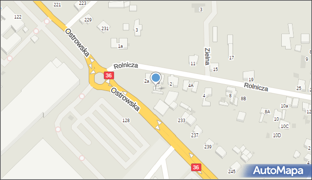 Krotoszyn, Rolnicza, 2c, mapa Krotoszyna