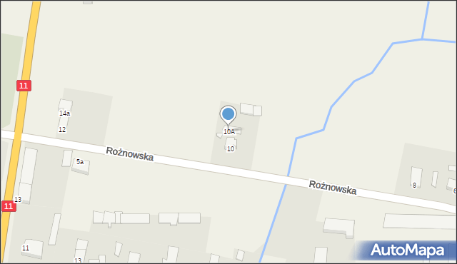 Krzywizna, Rożnowska, 10A, mapa Krzywizna