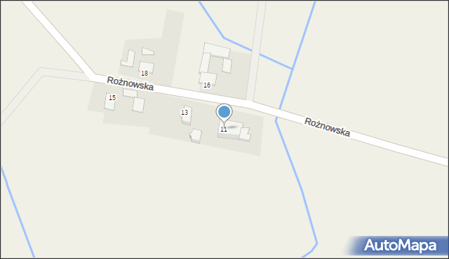 Krzywizna, Rożnowska, 11, mapa Krzywizna