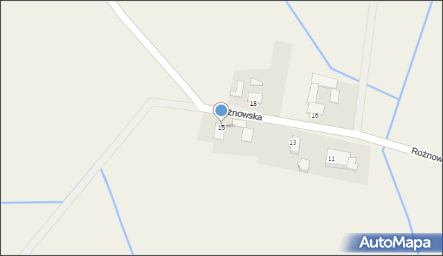 Krzywizna, Rożnowska, 15, mapa Krzywizna