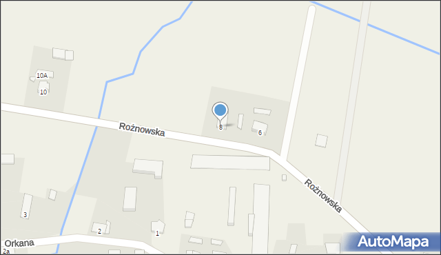 Krzywizna, Rożnowska, 8, mapa Krzywizna