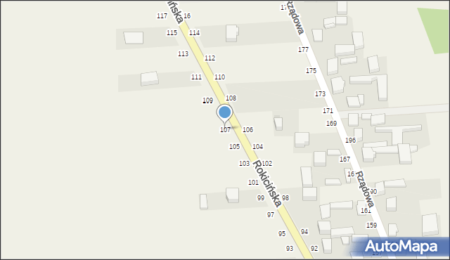 Kurowice, Rokicińska, 107, mapa Kurowice