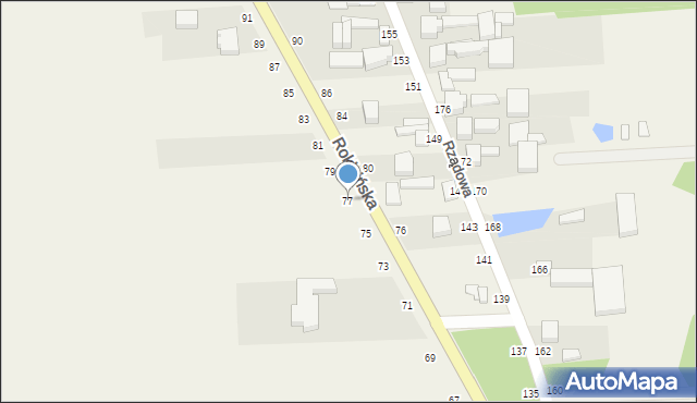 Kurowice, Rokicińska, 77, mapa Kurowice