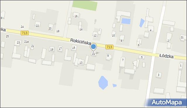 Łaznowska Wola, Rokicińska, 11, mapa Łaznowska Wola