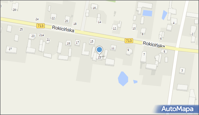 Łaznowska Wola, Rokicińska, 13, mapa Łaznowska Wola