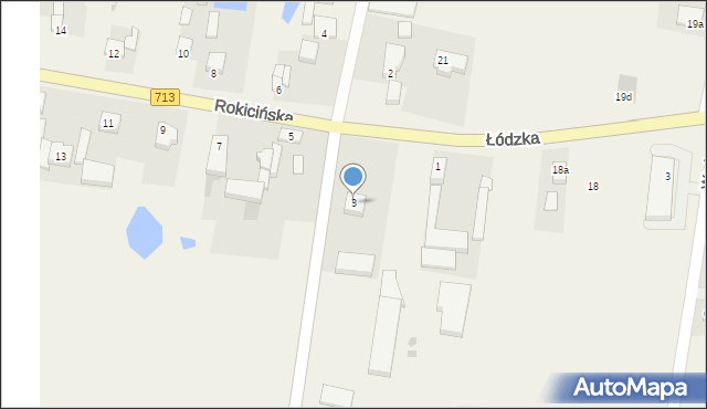 Łaznowska Wola, Rokicińska, 3, mapa Łaznowska Wola